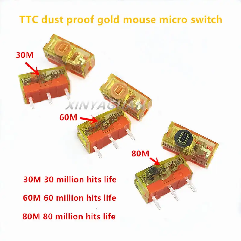 2Pcs TTC Dustproof Gold Switch 30M 60M 80 Million Clicks Lifetime 3pin gold alloy contact Computer mouse button accessorie - Image 5