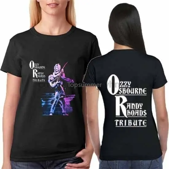 

Ozzy Osbourne Randy Rhoads Tee Tshirt Two Sides New T-Shirt For Womens