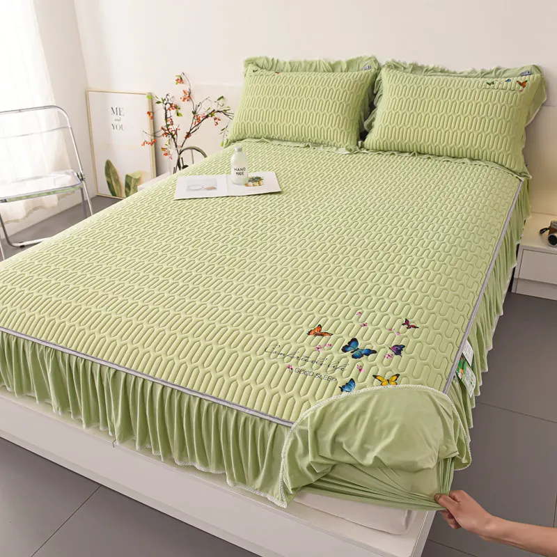 Summer Mattress Cover King Size with Elastic Fitted Sheet Double