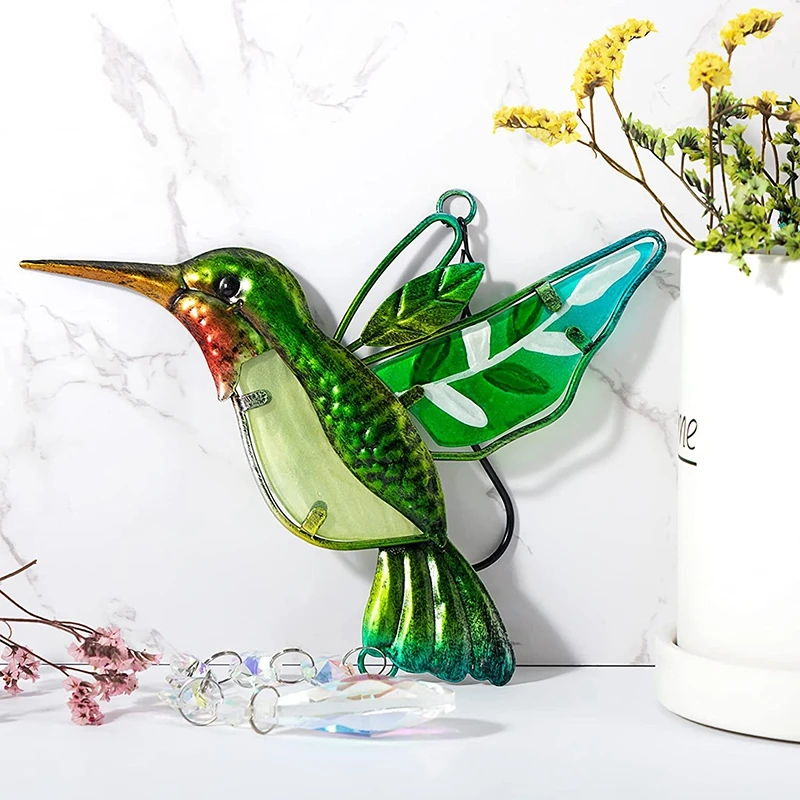Hanging Wind Chimes Suncatchers Outdoor Wind Butterfly Hummingbird Pendants Crystal Ball Prism Ornament Garden Decoration outdoor wind chimes,wind bell pendant