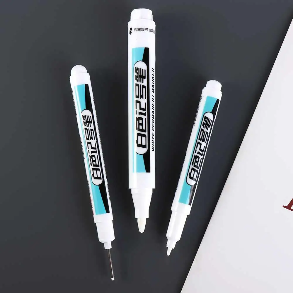 0.7mm/1.0mm/.2.5mm 흰색 영구 페인트 펜은 쉽게 퇴색되지 않음 방수 흰색 마커 펜은 손이 더러워지지 않음 쉽게 변형되지 않음