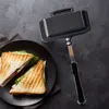 Hot Dog Toaster Sandwich Machine Non Stick Aluminum Alloy Sandwich Making Double-Sided Baking Tray Double-Sided Sandwich Fry Pan 2