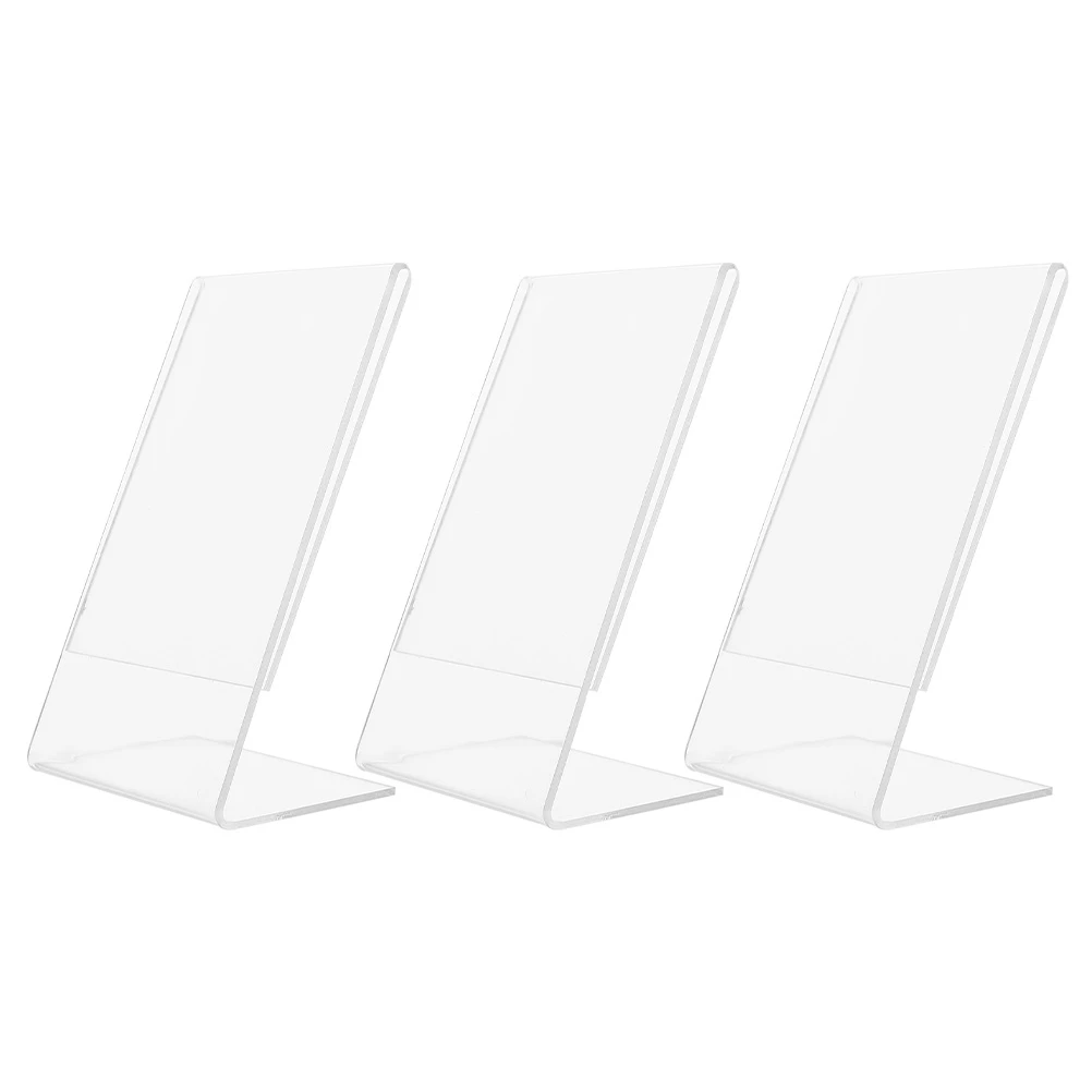 3pcs Acrylic Photo Frames Price Tag Advertising Display Photo Card