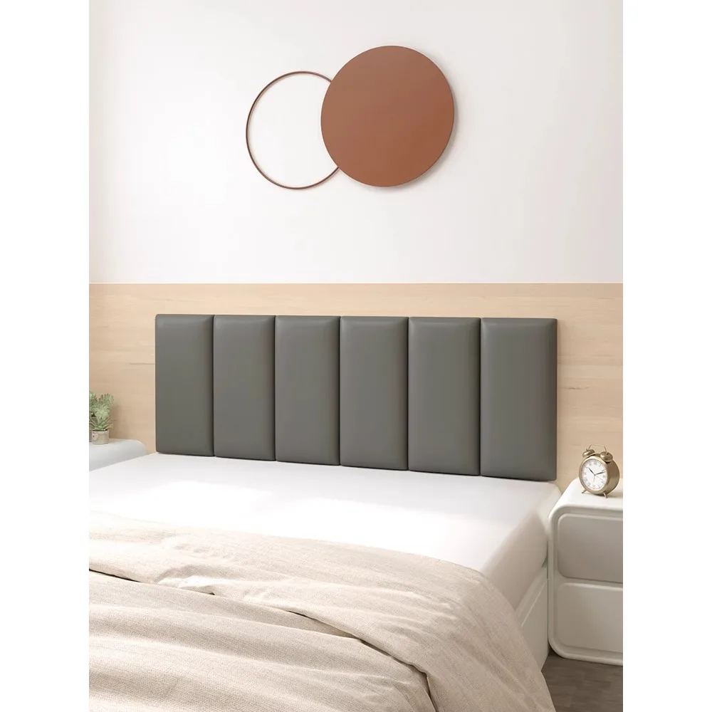 

Leather Headboard Soft Pack Backrest Self-adhesive Anti-collision Wall Sticker Wall Panel cabeceras adesivas para cama أسرّة