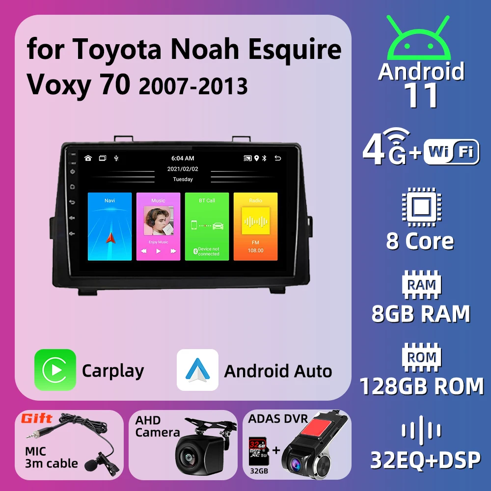 

Multimedia for Toyota Noah Esquire Voxy 70 2007-2013 Car Radio 2 Din Android Stereo GPS Carplay Navigation Head Unit Autoradio