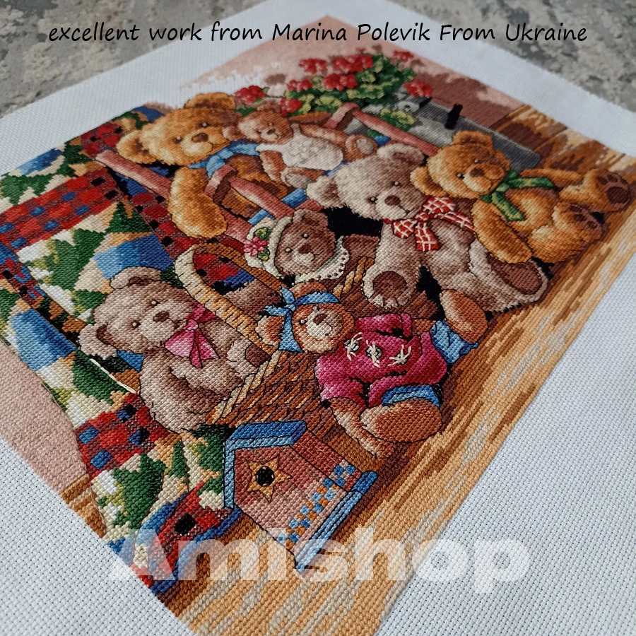 金のクロスステッチキット,高品質,薄暗い,コレクション,テディベアの