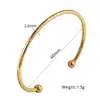 New Minimalist Embossed Open Stainless Steel Bangle Bracelet, Women's Wedding Jewelry Accessories, Festive Birthday Party Gifts 4