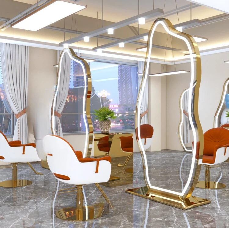 

Barber shop mirror, hair salon dedicated double-sided hair salon, floor to ceiling hair cutting, full body mirror