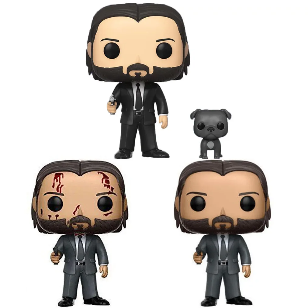 Funko Pop Movies John Wick #387 Action Figure Dolls Toys Cool John Wick With Dog #580 Figuras Model Collection Regali Bambini