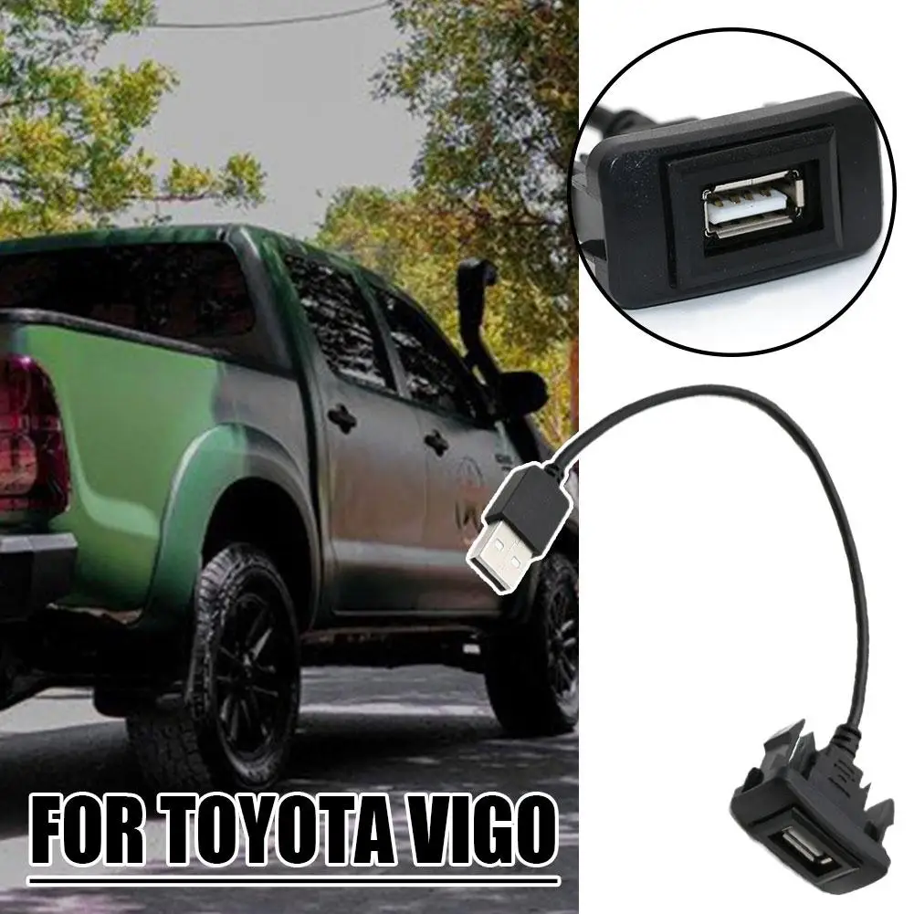 

Car Dashboard Flush Mount USB Port Panel Extension Cable Adapter Socket for Toyota Vigo Electronic USB Extension Cable I9D0