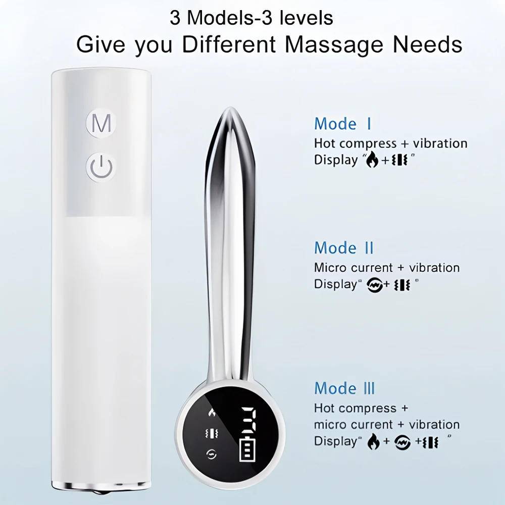 Electric Fascia Knife Muscle Relaxation Microcurrent Fascia Massage LCD Vibration Warm Body Lifting Scraper Tool Massager