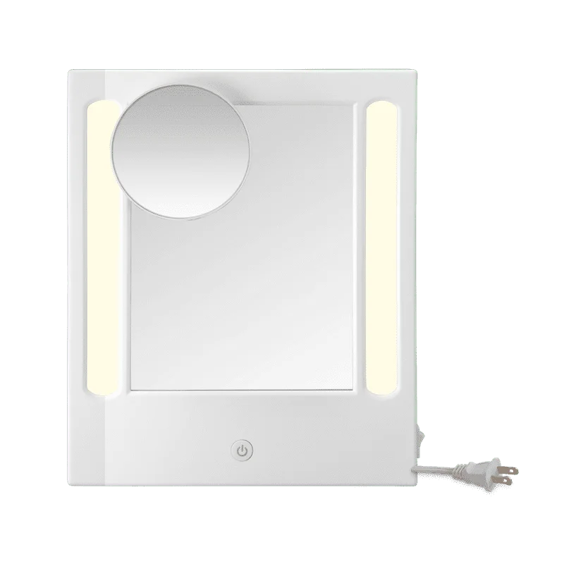 

Lighted Vanity Makeup Mirror With 5x Spot Magnification, Free Standing White Finish BE200W