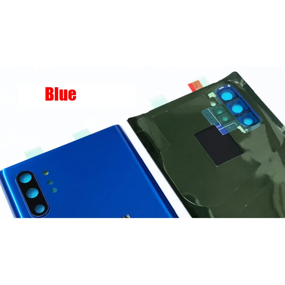 OEM 유리 후면 커버 케이스 SAM-Note 10 Plus NOTE10PLUS N10+ N10P 후면 커버 유리 하우징 베젤 카메라 렌즈 및 접착제 포함