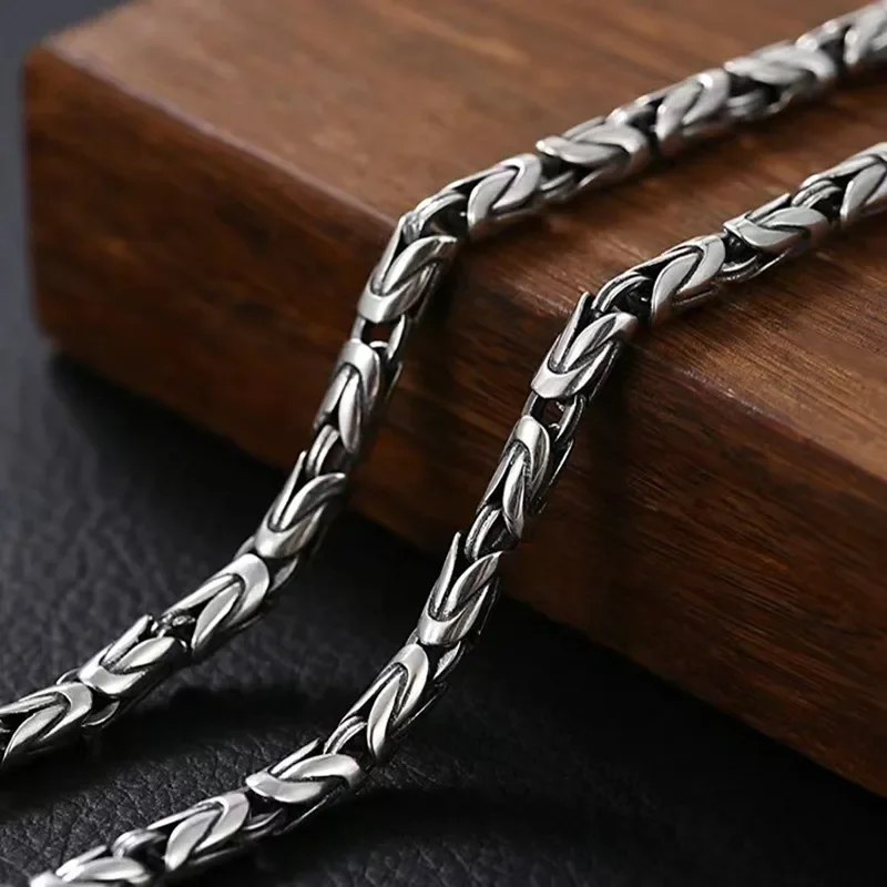 

Trendy Male Punk Safety Texture 4mm Snake Chains Necklaces for Men Hiphop Party Vintage Gothic Copper Brass Jewelry Accessories