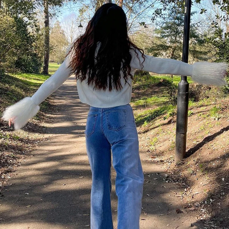 Winter  new Fur Collar and Cuffs Cropped Cardigan Sweaters Women Fairy Elegant Fashion Single Breasted Y2K Fairycore Jacket