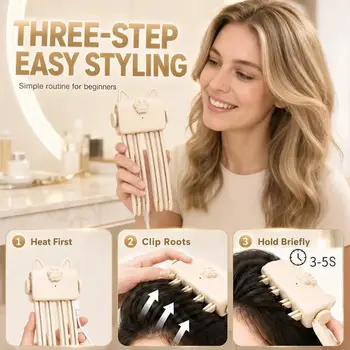 Volumizzatore per Radici dei Capelli, Clip Elettrica Riscaldata Ricaricabile, Sollevatore per la Radice dei Capelli, Strumento di Styling per Capelli Piatti, Clip per Capelli per Uso Quotidiano e in Viaggio