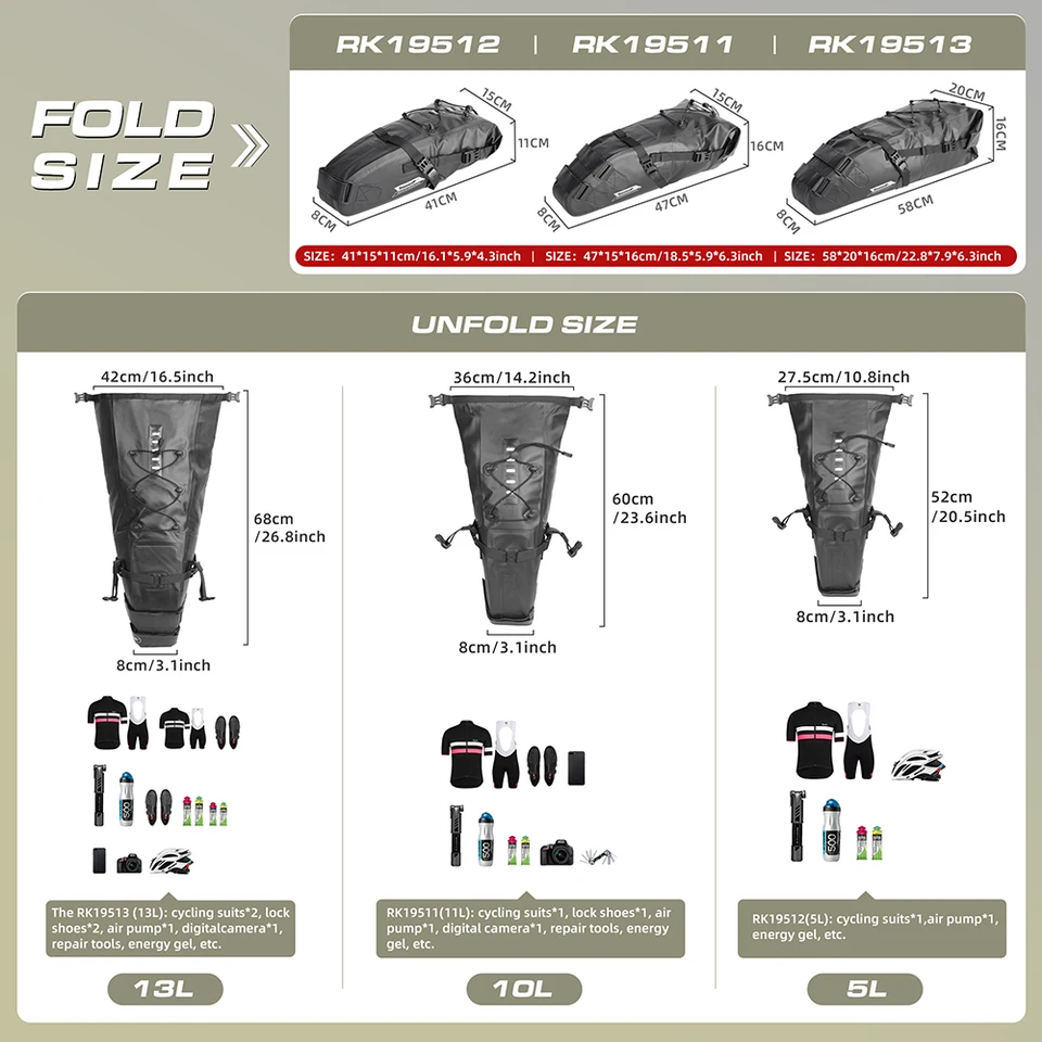 Rhinowalk オートバイテールバッグ 10L 防水 モーターパニアバッグ モータートラベルラゲージ オートバイ リアラック トランク 収納バッグ プロフェッショナルオ Rhinowalk-自転車サドルバッグ,防水,5l&frasl;10l&frasl;13l反射型折りたたみ式リアバッグ,マウンテンバイク用トランク,100% -  AliExpress