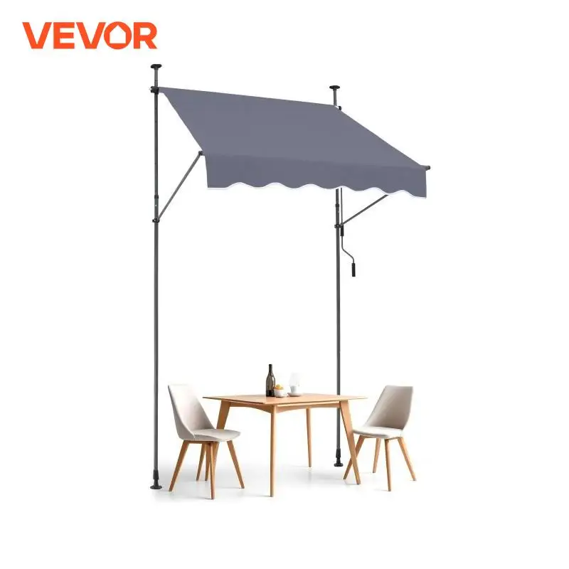 VEVOR Patio Awning Retractable Awning Sunshade Shelter Manual Crank Handle Outdoor Canopy Sunsetter Deck for Balcony Yard Outdoor Awnings