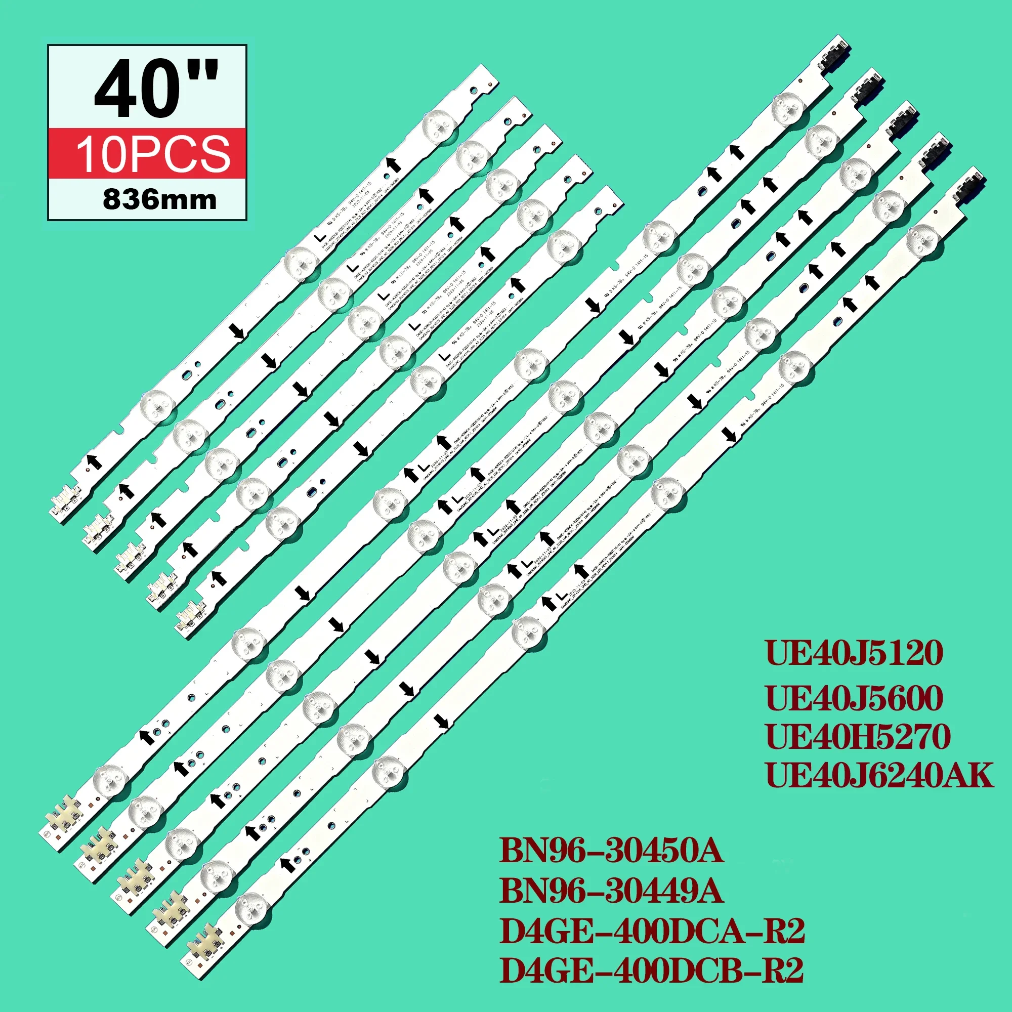 Led Light Led Light Bar 10PCS LED Backlight strip For UE40H5570 UE40H5505 UE40H5500 UN40H5500 D4GE-400DCA-R1 D4GE-400DCB-R1 D4GE-400DCA-R2 R2 2014SVS40