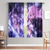 2-Panel Purple Anime Characters Pattern Window Curtains - Artistic Home Decoration Curtains, All Season Decorative Curtains 4