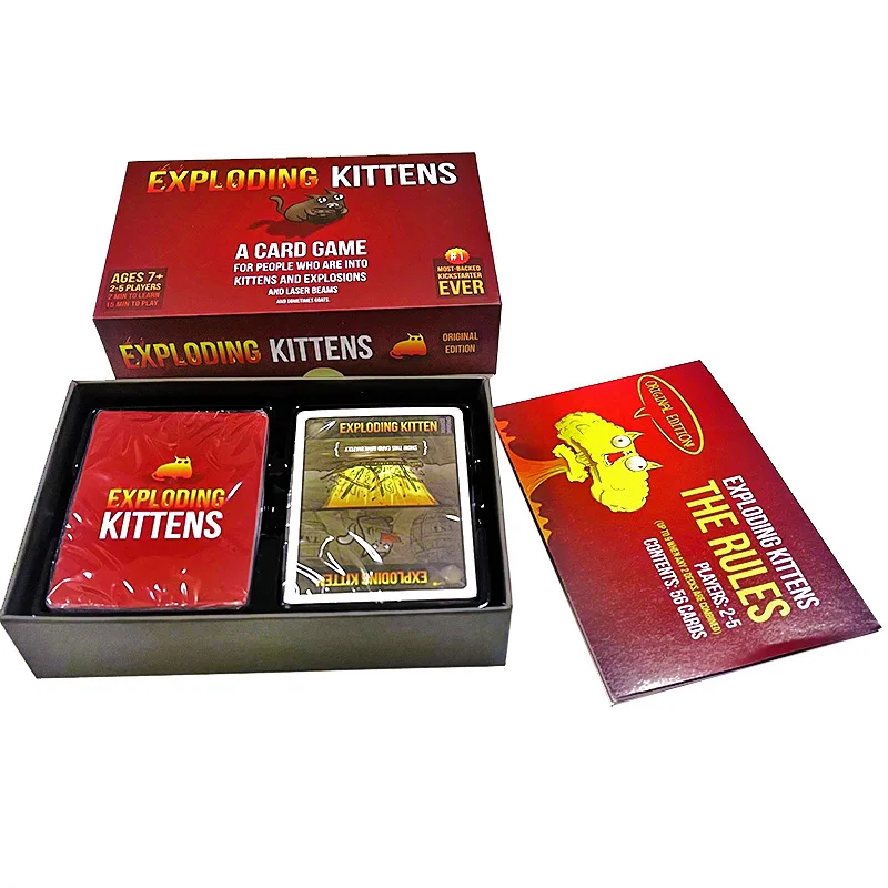 Exploding Kittens Original Edition Card Game, Ages 12 & up, 2-5 Player –