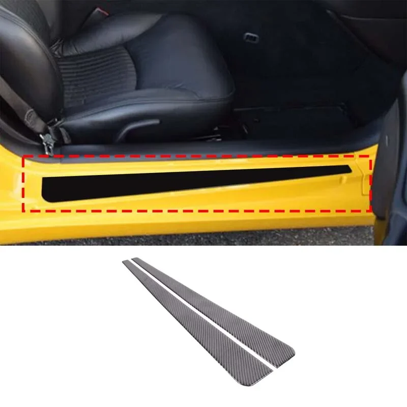 

For Chevrolet Corvette C5 1998-04 Soft Carbon Fiber Car Door Sill Strip Protection Sticker Door Step Cover Trim Car Accessories