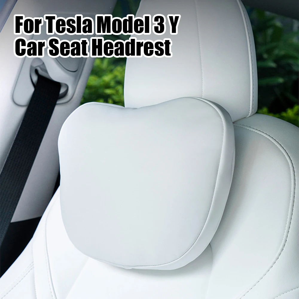ForTeslaModel3YFlockingLeatherCarSeatNeckPillowSoftMemory
