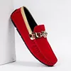 designer loafers shoes man luxury black red casual business man slip on shoes office suede loafers herren mocasines mujer