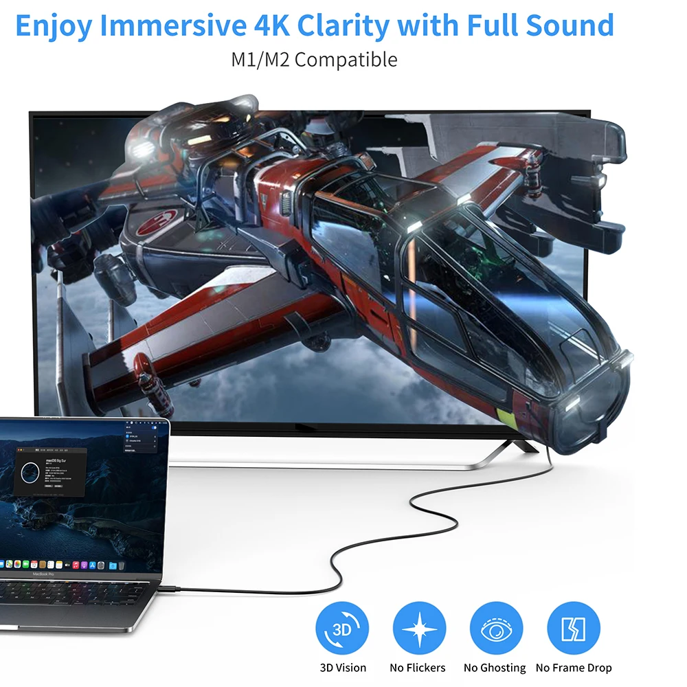 LORYI USB C-HDMI ̺ - USB C-HDMI ̺, Ȩ ǽ Ʈ 3/4 ȣȯ ƺϿ, 6ft, 4K, 60Hz