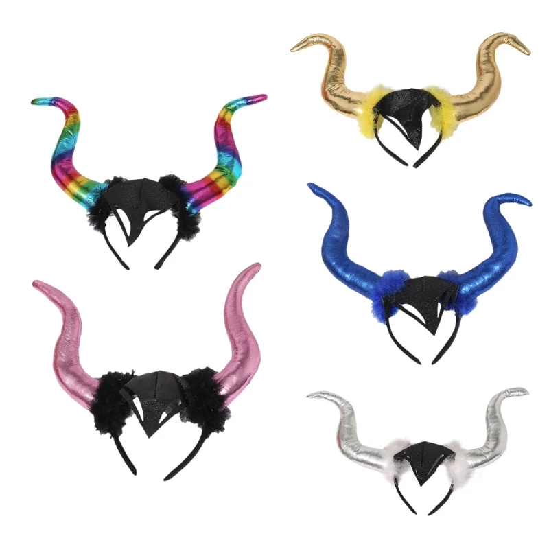 

3-D Horn Hairband Party Headband Cosplay Costume Large Devil Horns Headband Masked Balls Hairpiece Clothing Accessories