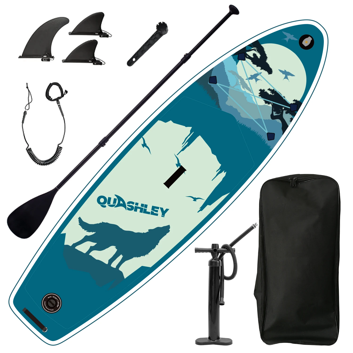 

SUP-доска надувная повышенной ширины, 118x33x5 дюймов