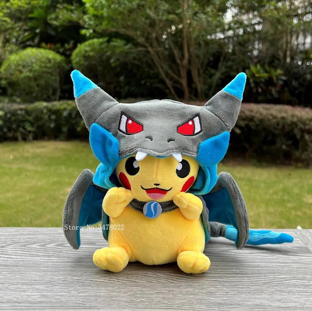 thumbnail image 1 of 4 Styles Cosplay Pokemon Plush Mega Shiny Charizard XY Pikachu Cloak Stuffed Toy Cartoon Soft Doll, 1 of 5