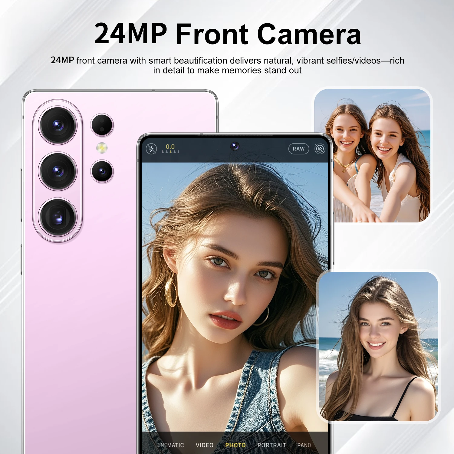 SURGAZE Global Version S26 Plus Smartphone 5G Android 5000mAH 8GB RAM 256GB ROM 6.56Inch 24+48MP 5G Network Mobile Phone