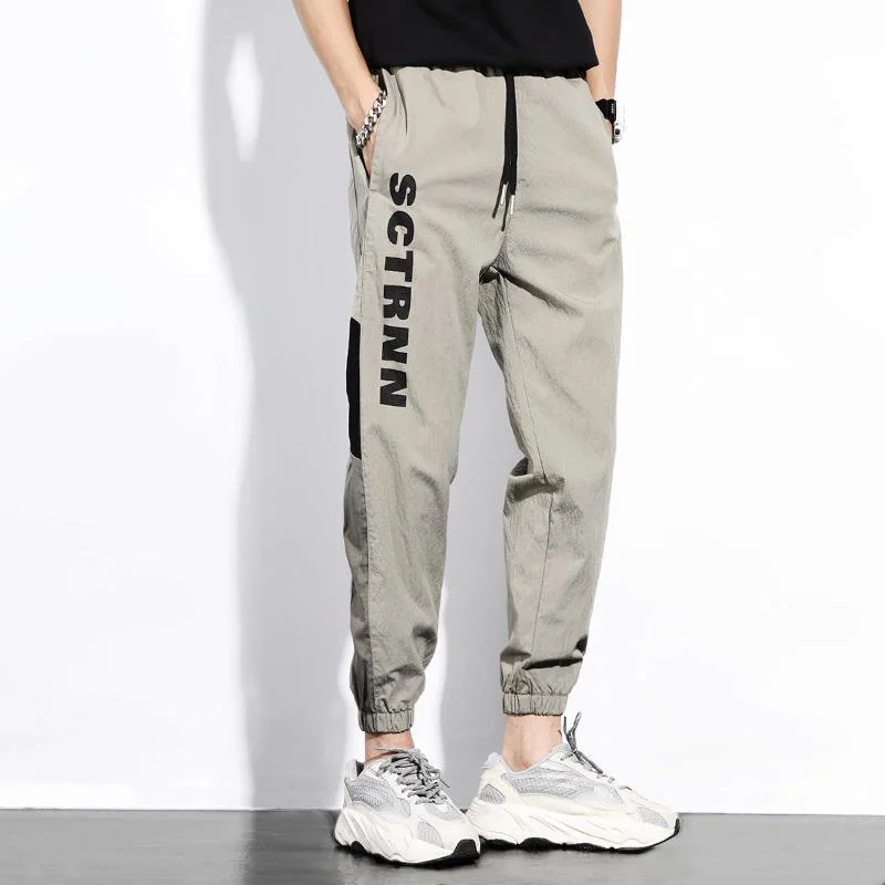 

Summer High Street Men Pants Drawstring Sweatpants Mid Waist Pants Loose Jogger Men Outdoor Home Casual Male Clothes Big Letter