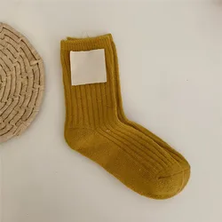 Ladies Pile Socks for Autumn Winter 1Pair Pure Color Keep Warm Women Socks Mid Tube Socks Korean Style Thickening Cashmere