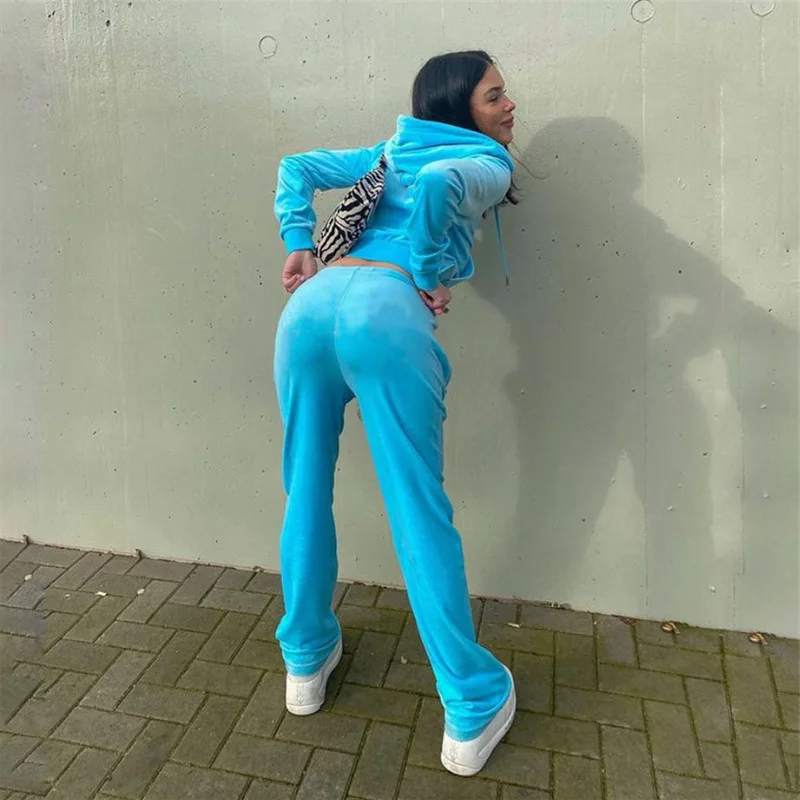 

2023 New Sports and Leisure Women's Loose Casual Cuffs Hooded Zipper Long-sleeved Shirt + Bandage Waist Sports Women's Pants