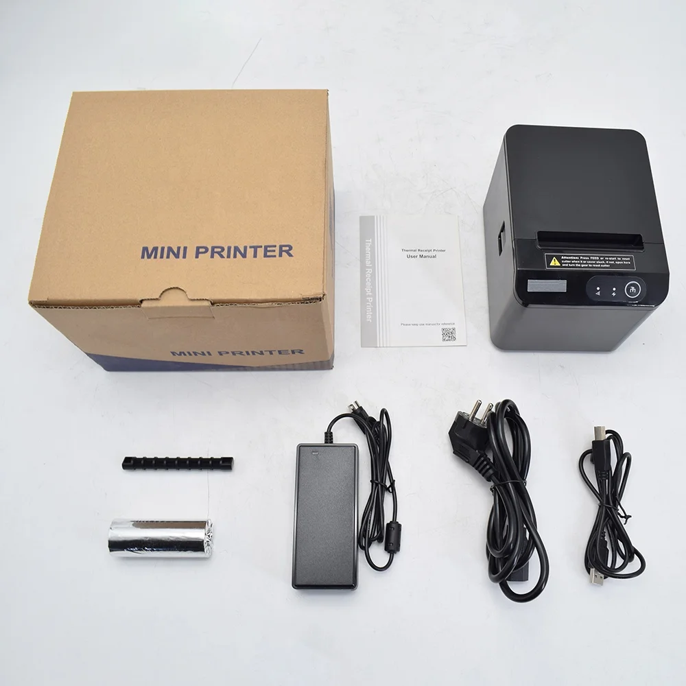 Xprinter 열전사 영수증 프린터 80mm USB LAN 이더넷 POS 프린터 XP-T80Q