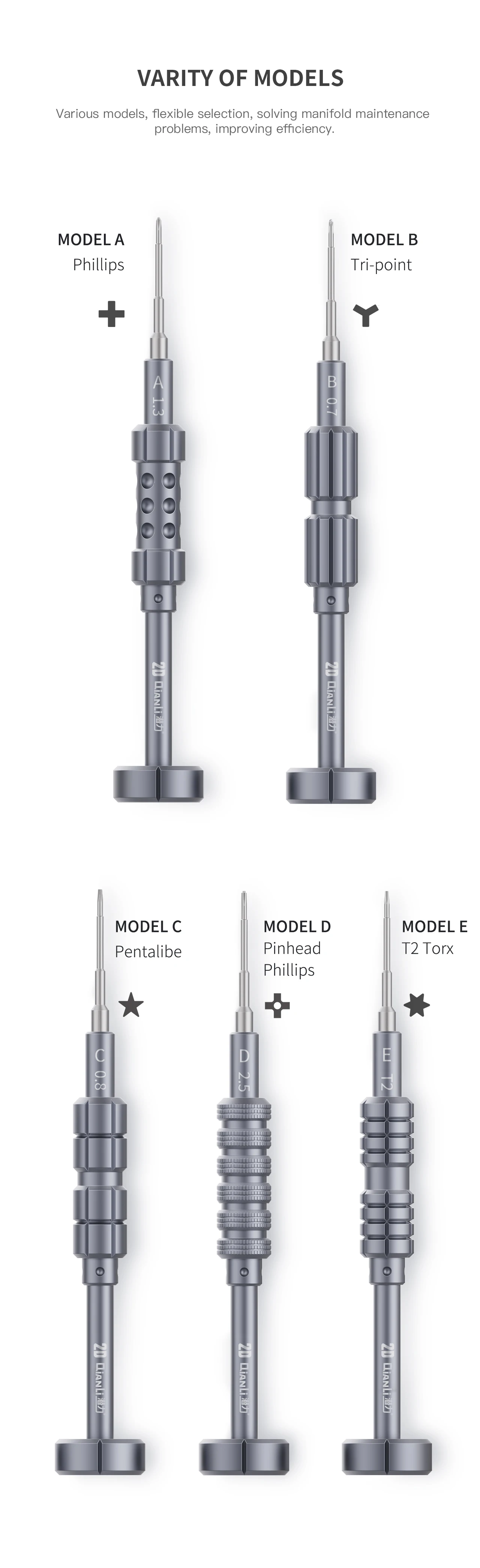 Ferramentas Manuais para Reparação iPhone, Y 0,6 Cruz Convexa, 2D