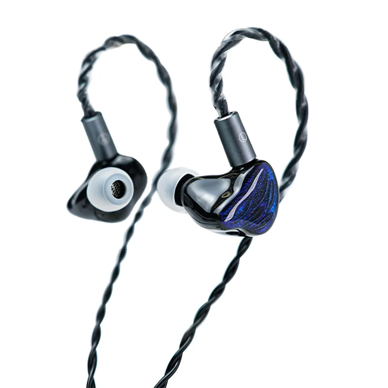 BGVP Feather 4BA+1DD Armature Hybrid Driver HiFi Earphone IEMs 10mm Dual-chamber Dynamic Coil Earphone 2-in -1 Plug 3.5+4.4mm 6