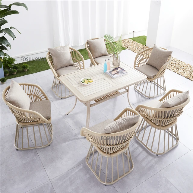 Garden Rattan Rope Weaving Leisure Lounge Chair Outdoor Rattan Garden  Outdoor Furniture Dining Set Patio Furniture Garden Set - China Rattan Rope  Table and Chair, Waterproof Tables and Chairs