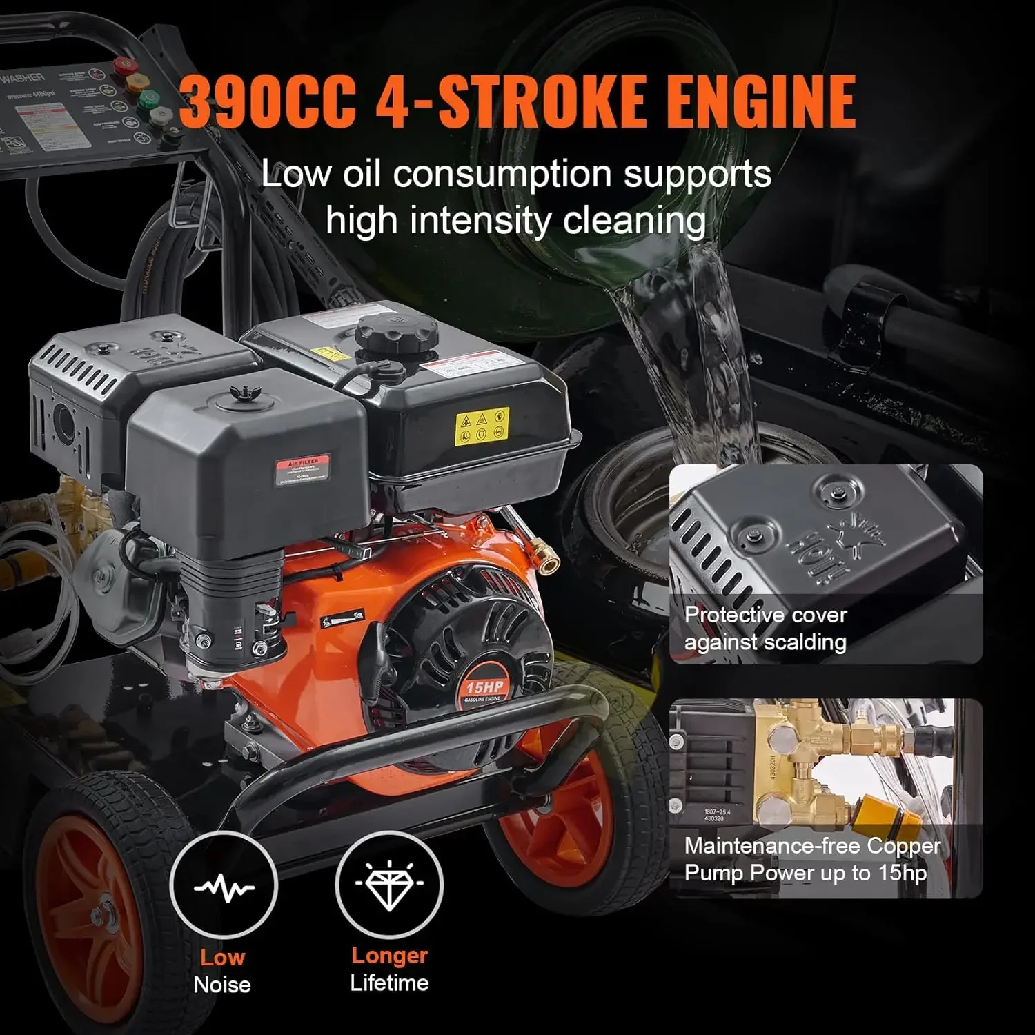 2024 New Gas Pressure Washer, 4400 PSI 4.0 GPM, Gas Powered Pressure Washer with