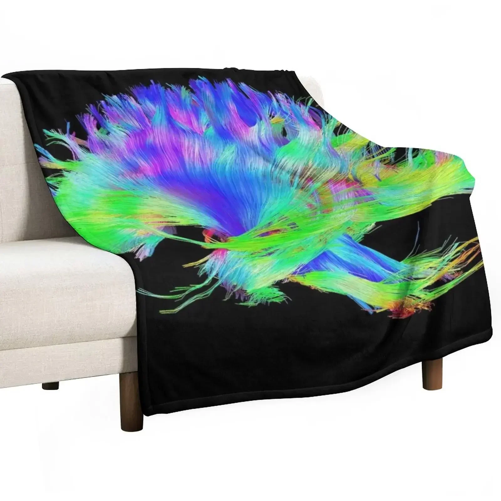 

Fiber Tracts Of The Brain, Dti, Medical Imaging Scan Throw Blanket for babies Weighted Designers Blankets