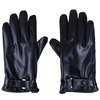 Men's Winter Leather Warm Gloves Men Fashion Waterproof Faux Driving Thin for Touch Screen Brown Guantes 6