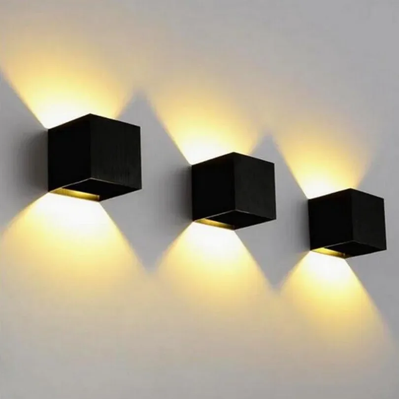 12W Dimmable COB Modern Brief Cube Adjustable Surface Mounted LED Wall Lamp Outdoor Waterproof Light Garden Sconce