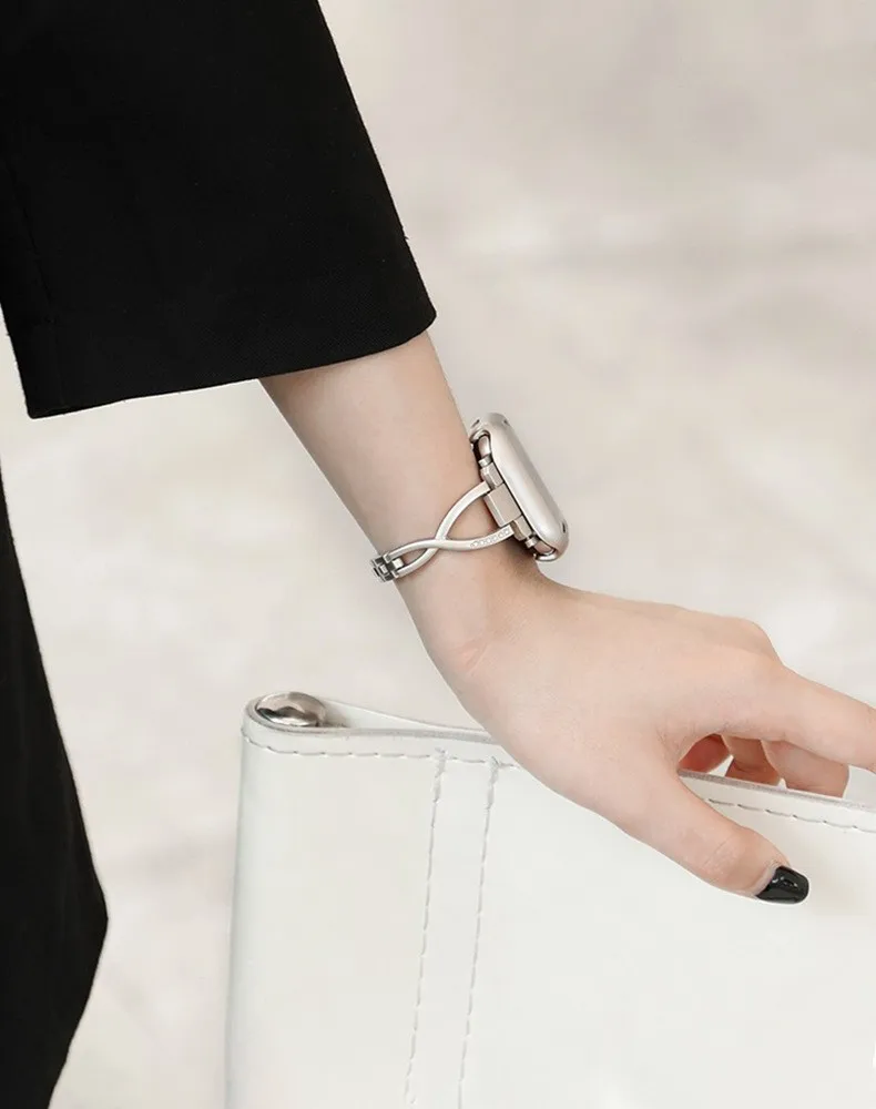 Glittering Diamond Metal Strap - Luxury Women's Bracelet Watch Band