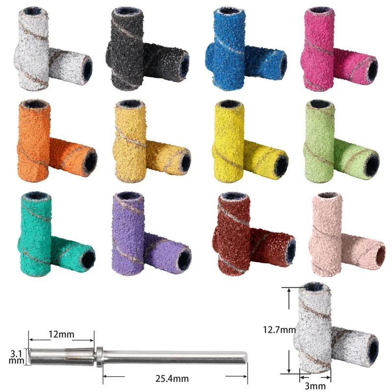 Nail Sanding Strip 80 in a pack 3mm Mini Nail Sanding Strip Polishing Nail Surface Mini Sanding Ring Salon Tool