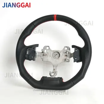 Full Leather Steering Wheel Fit For Isuzu D-MAX/ Isuzu MU-X 2015-2018 Perforated Leather Racing Wheel D-shape Flat-Bottom