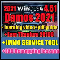 Newest WinOLS 4.51 With Plugins Vmwar +2021 Damos +ECM TITANIUM+ IMMO SERVICE Tool+ ECU Remapping lessons + Video Guide  Car