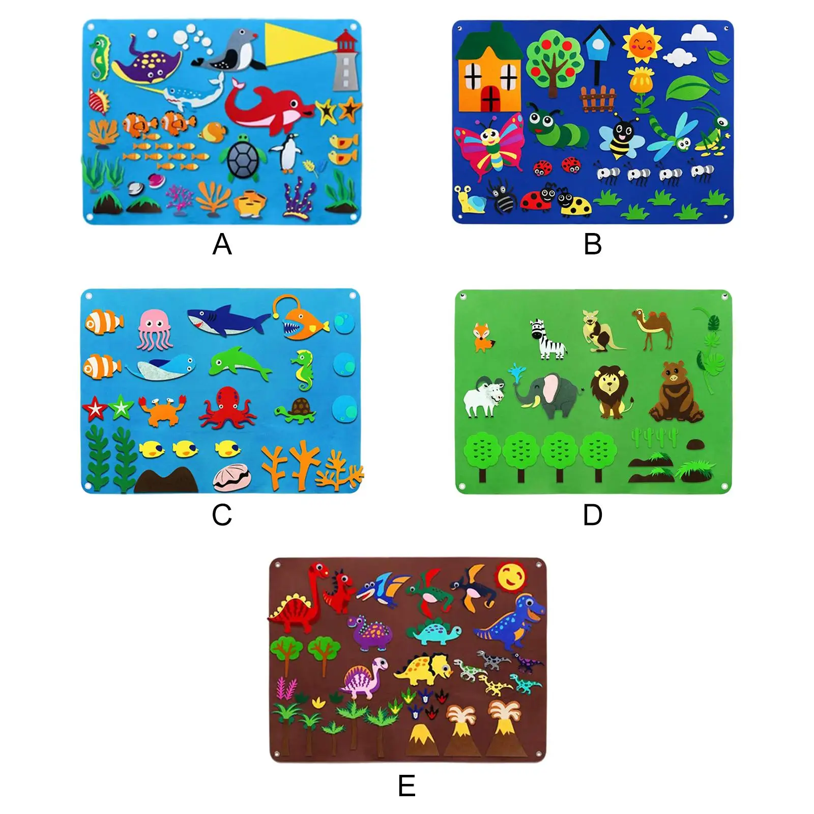 

Felt Set Playboards Activity Board for Preschool Boys Girls