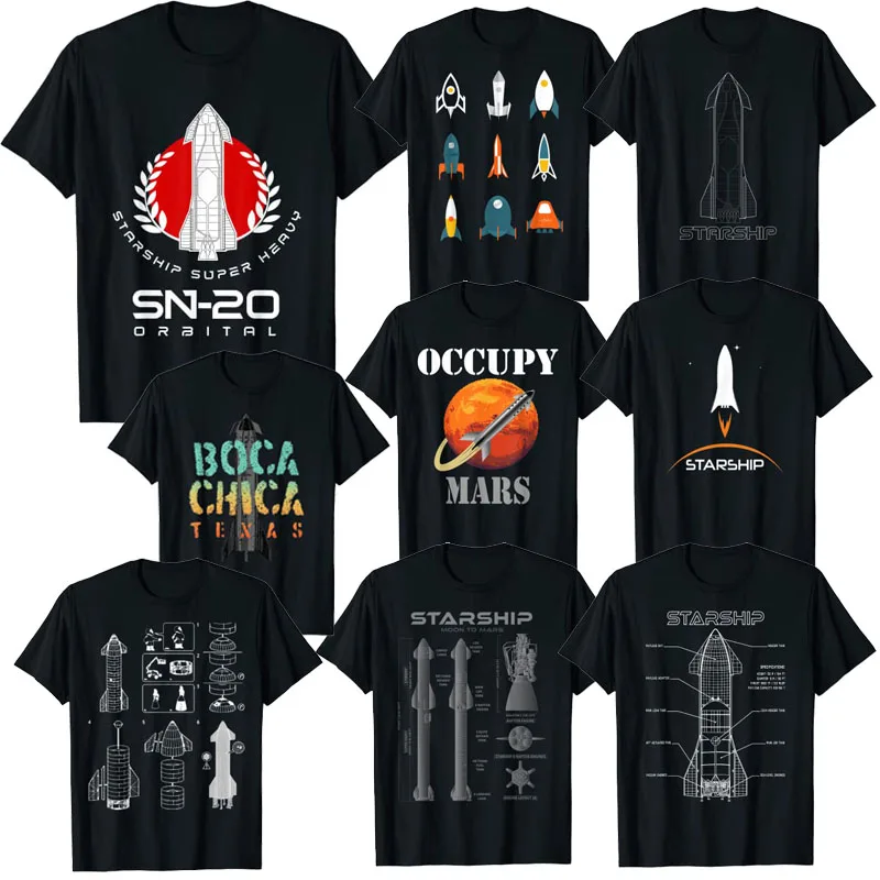 T-Shirt Superheavy Starship Sn15 Starship To The Mars Mission Tee Space Interstellare Rocket Occupato-Mars Outfits Regali Astronauti